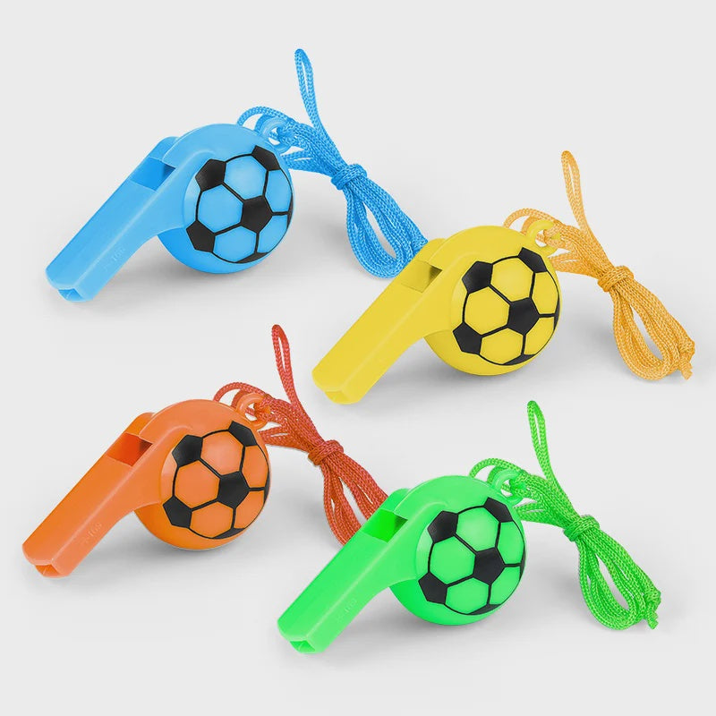Soccer Whistle Party Favour Pack of 4