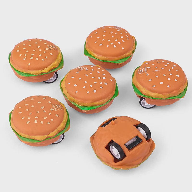 Pull Back Hamburger Party Favour Pack of 6