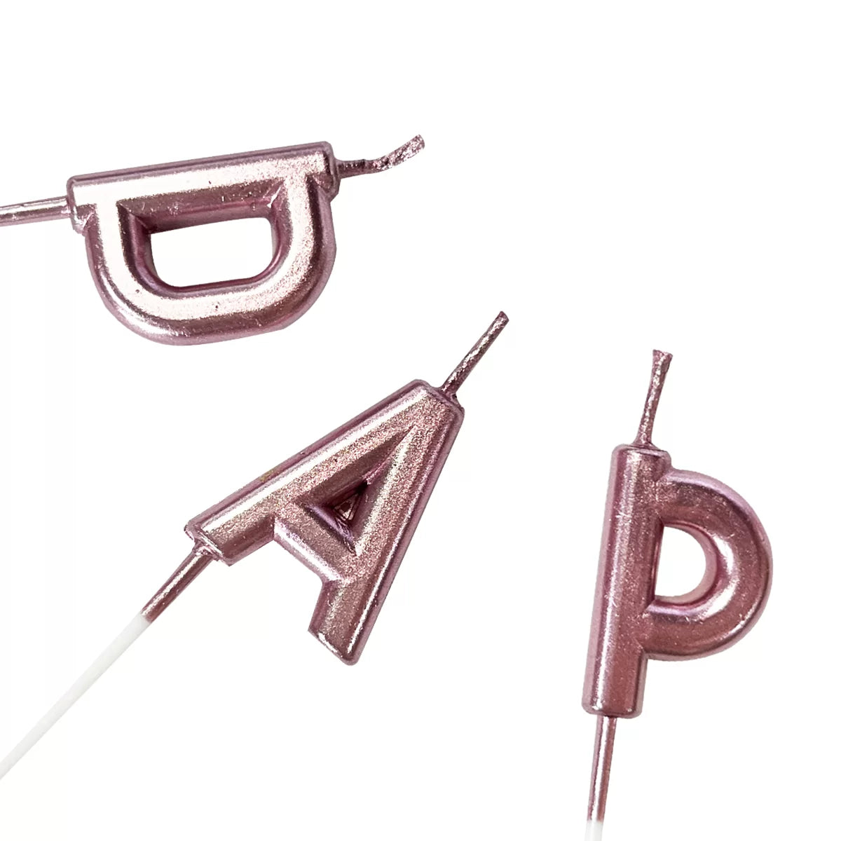 Rose Gold Happy Birthday Letter Candles