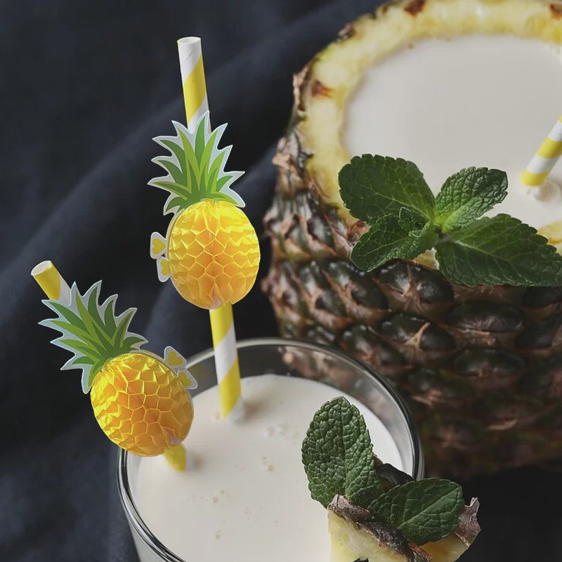 Pineapple Paper Straws (Pack of 10)
