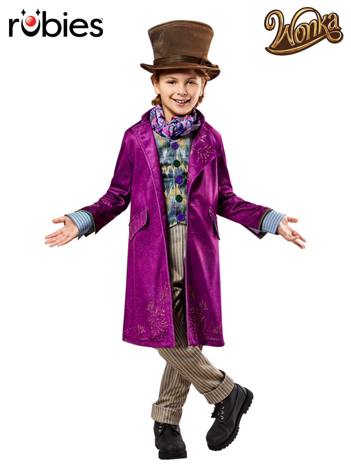Wonka Child Costume for Kids Coat Top with Waistcoat Trousers and Hat