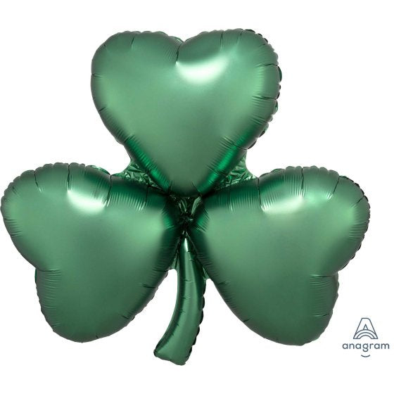 Satin Emerald Shamrock Supershape Foil Balloon