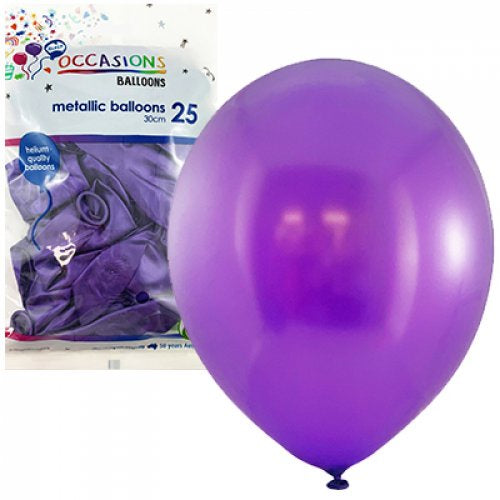 Metallic Purple 30cm Balloons P25