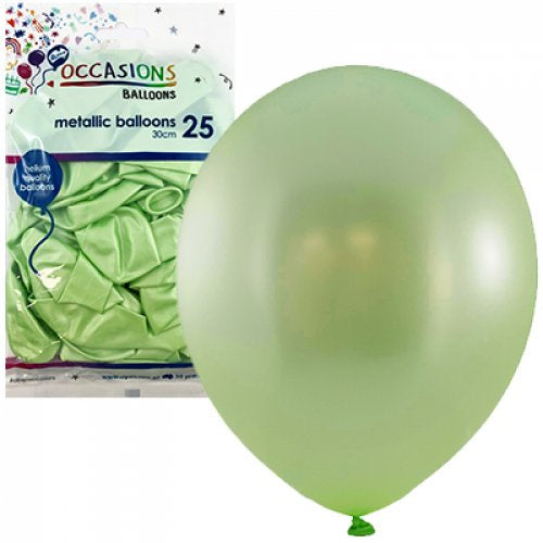 Metallic Mint 30cm Balloons P25