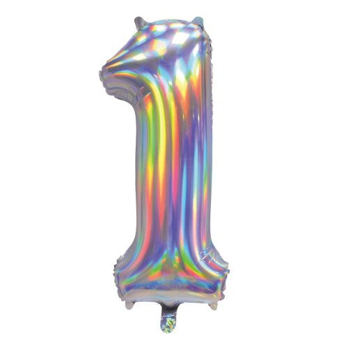 Iridescent Number 1 Supershape Foil Balloon
