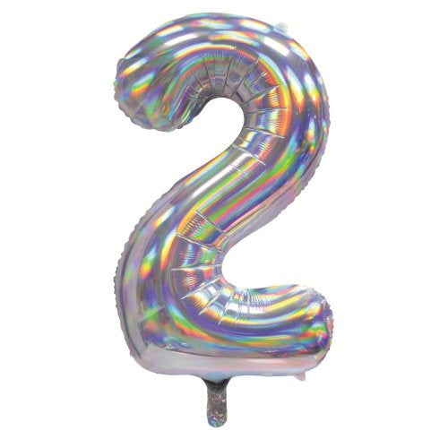 Iridescent Number 2 Supershape Foil Balloon