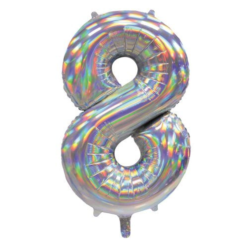 Iridescent Number 8 Supershape Foil Balloon