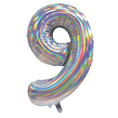 Iridescent Number 9 Supershape Foil Balloon