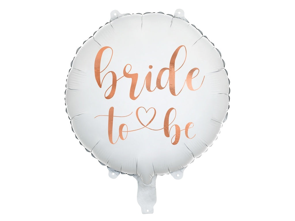 Bride To Be White and Rose Gold Foil Balloon