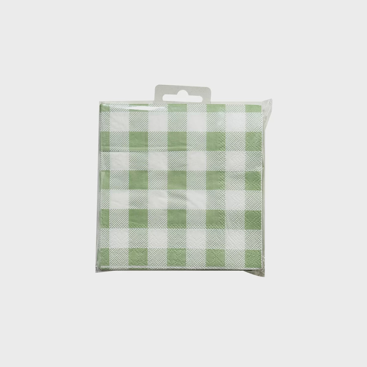 Green Gingham Cocktail Napkins Pack of