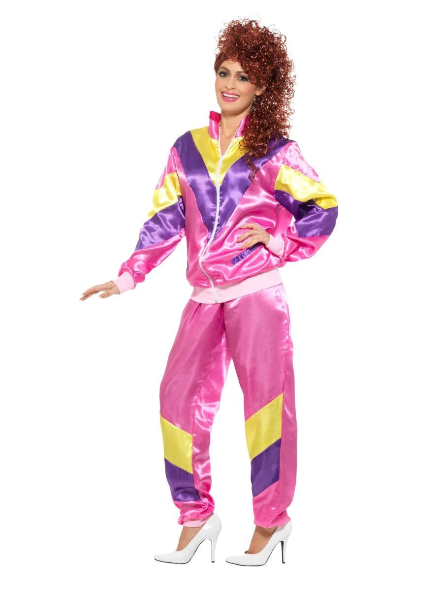 80s Pink Shell Suit Womens Costume