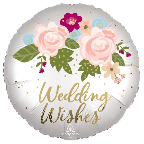 Wedding Wishes Floral Foil Balloon