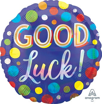 Good Luck Dots Iridescent Foil Balloon