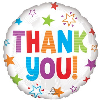Thank You Colourful Stars Foil Balloon