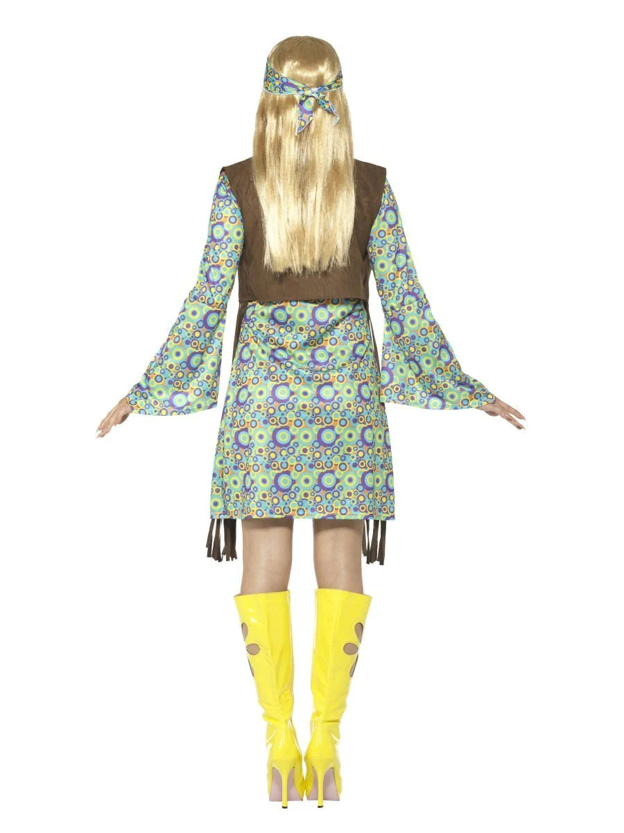 60s Hippie Chick Womens Costume with Dress