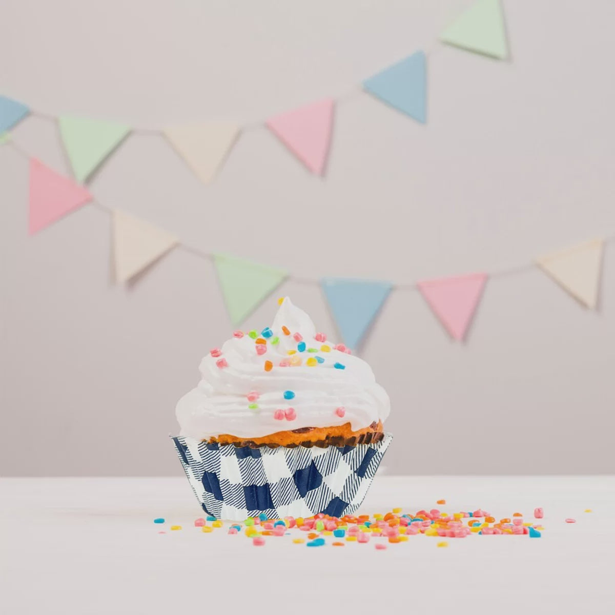 Blue Gingham Cupcake Cups (Pack of 25)