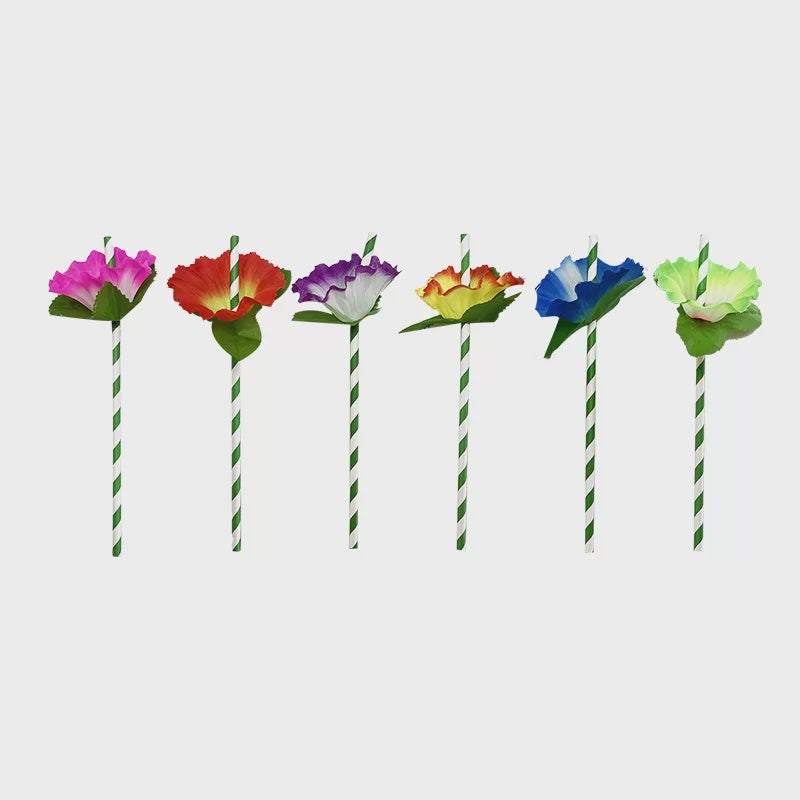 Flower Paper Flexible Straws (Pack of 6)