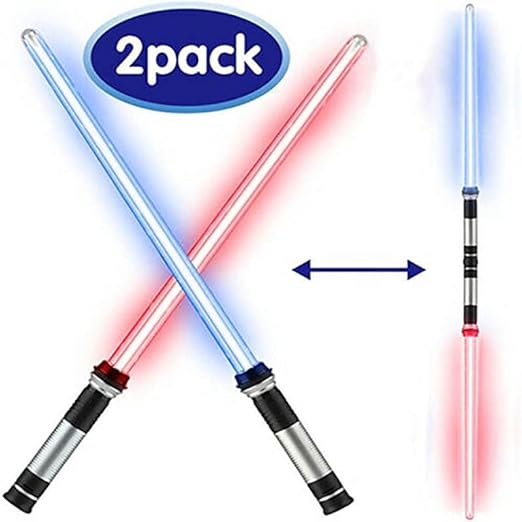 Flashing LED Light Up Space Sword 2PCS