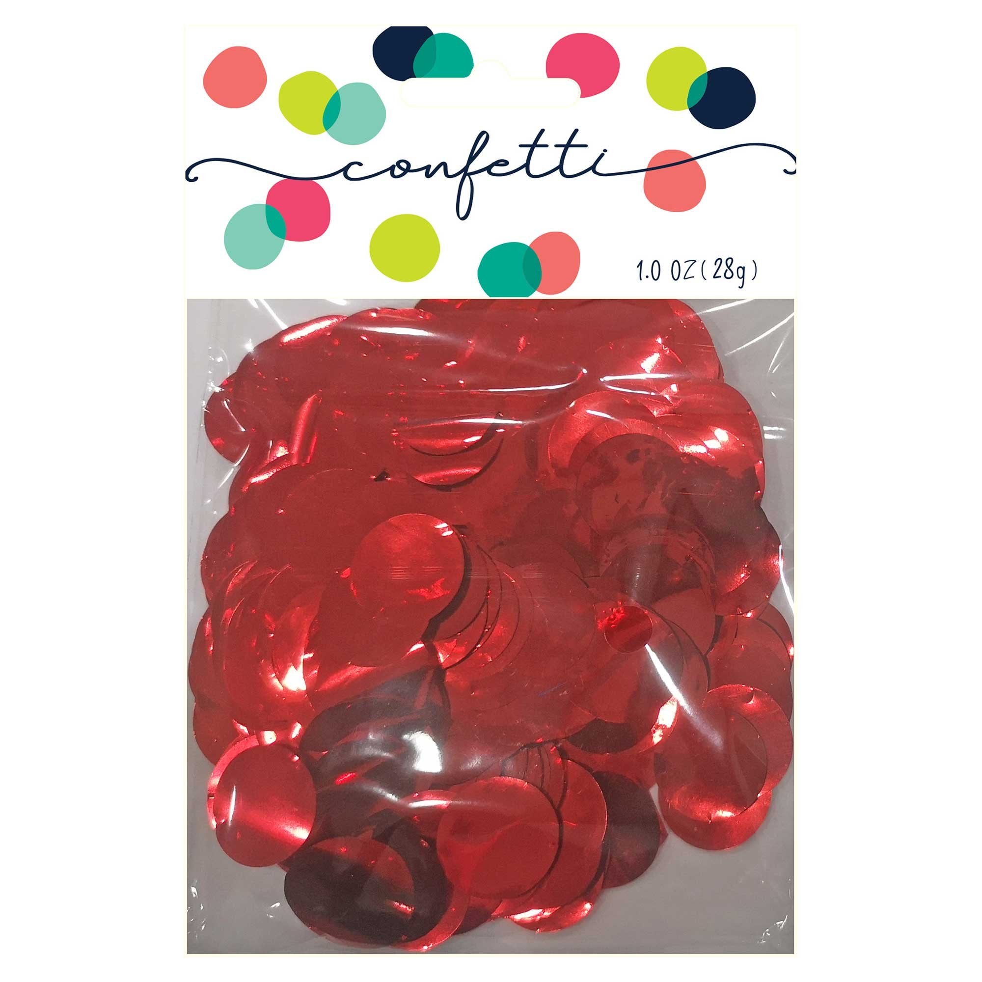 Metallic Red Circles Confetti