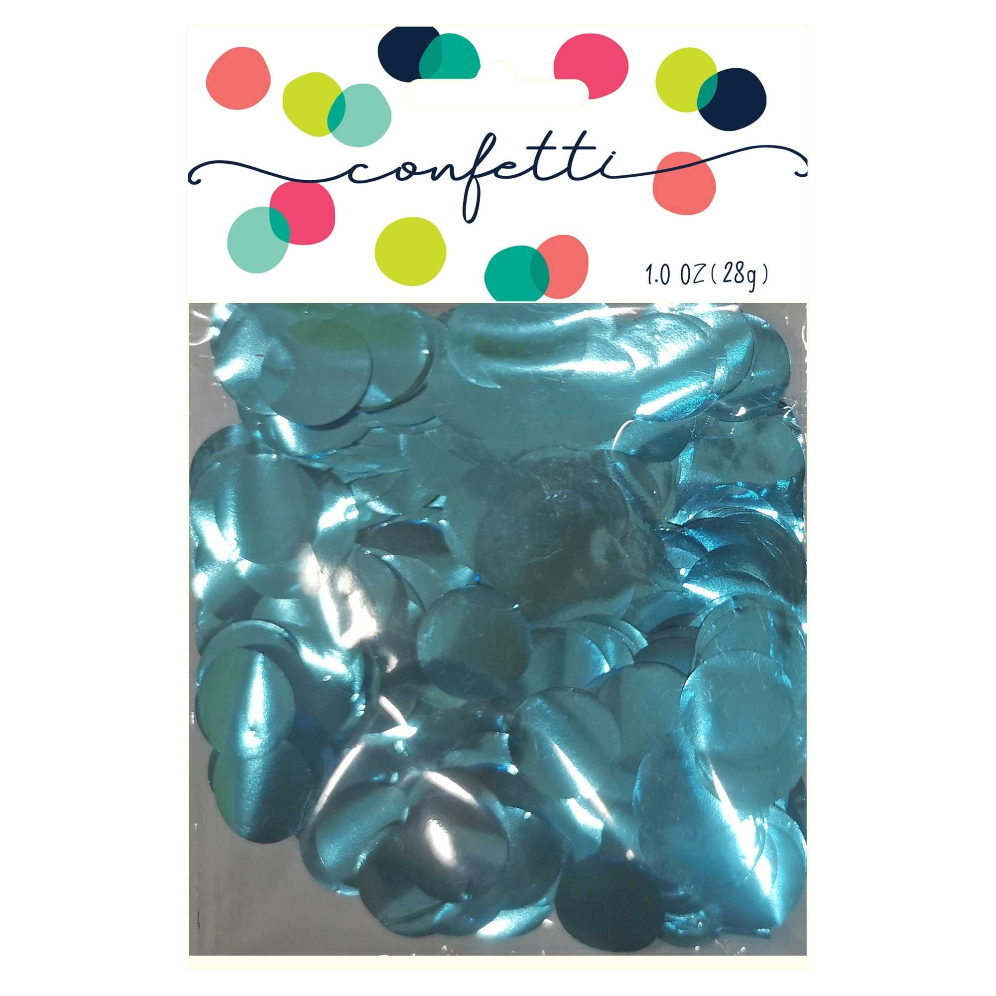 Metallic Light Blue Circles Confetti