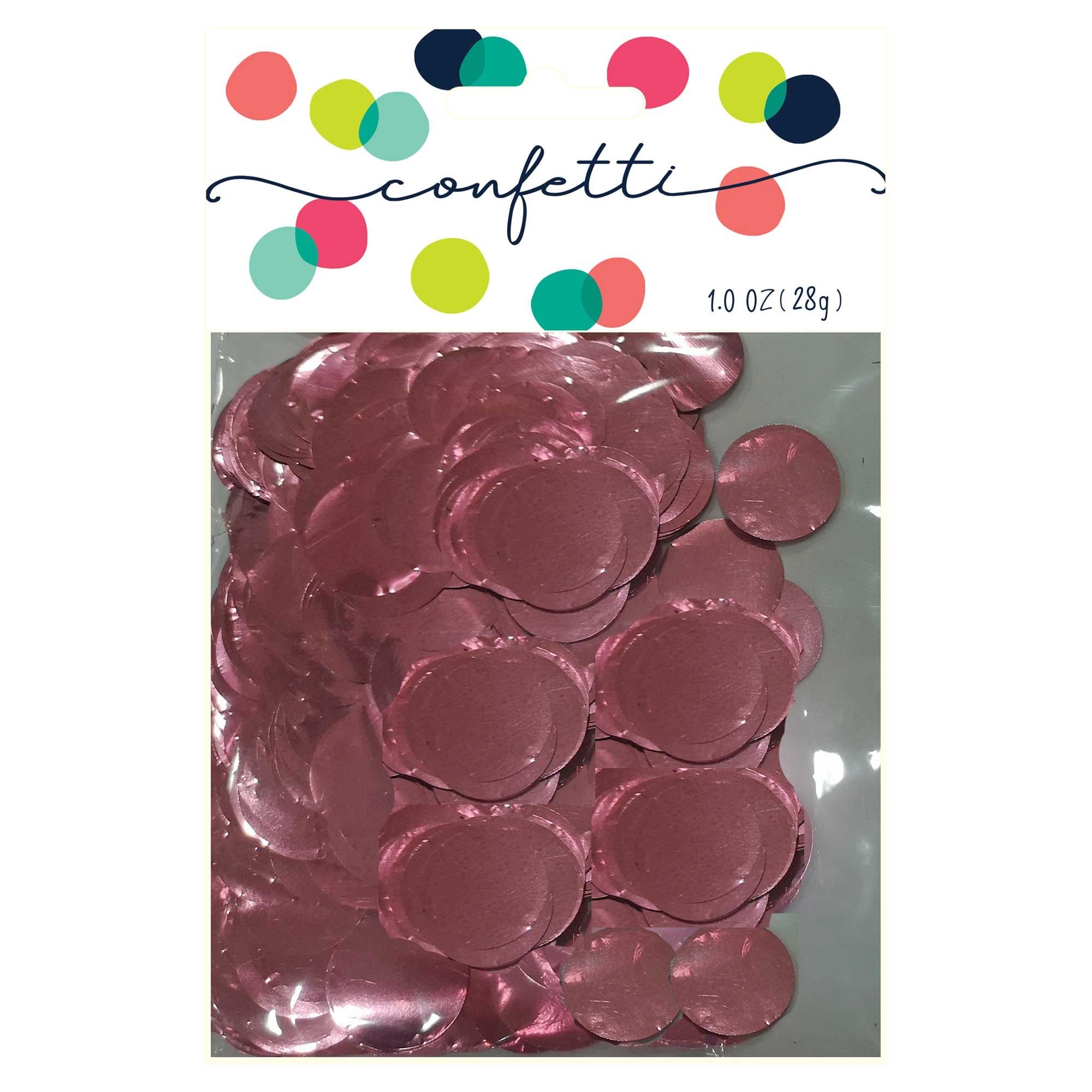 Metallic Light Pink Circles Confetti