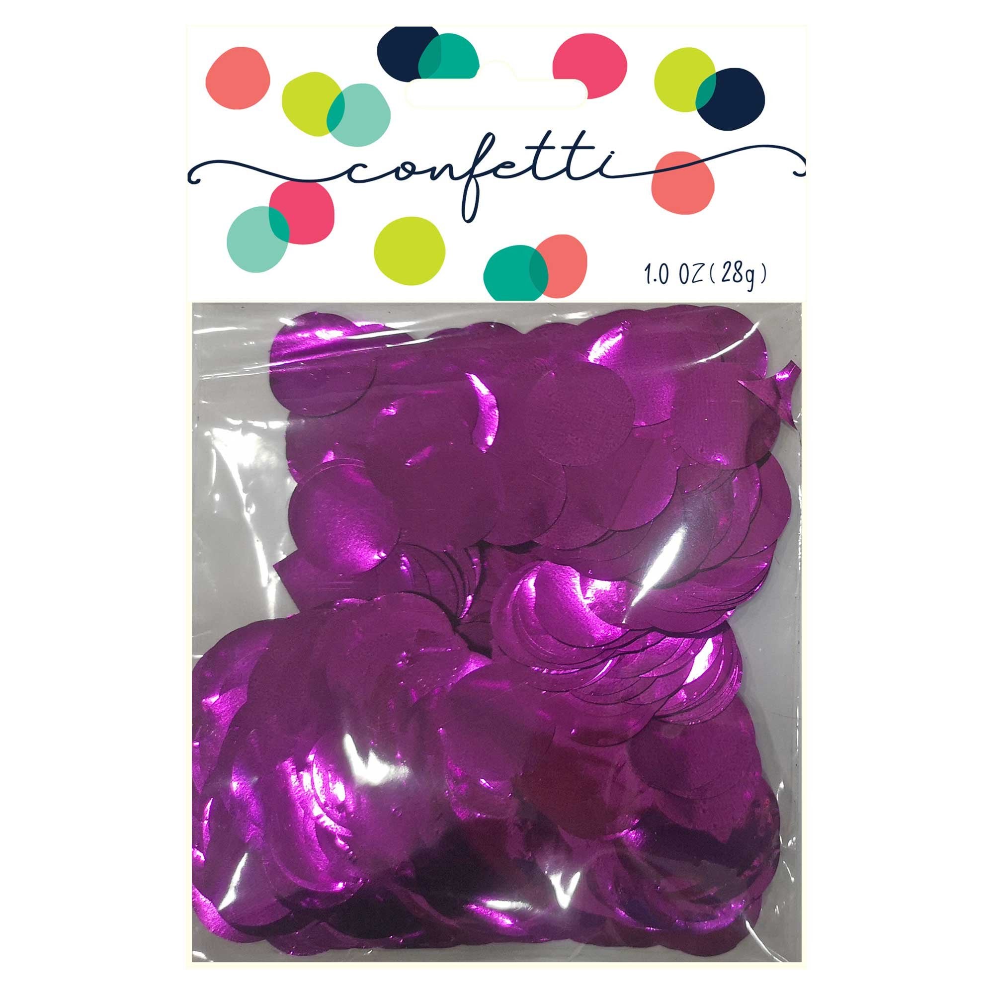 Metallic Hot Pink Circles Confetti