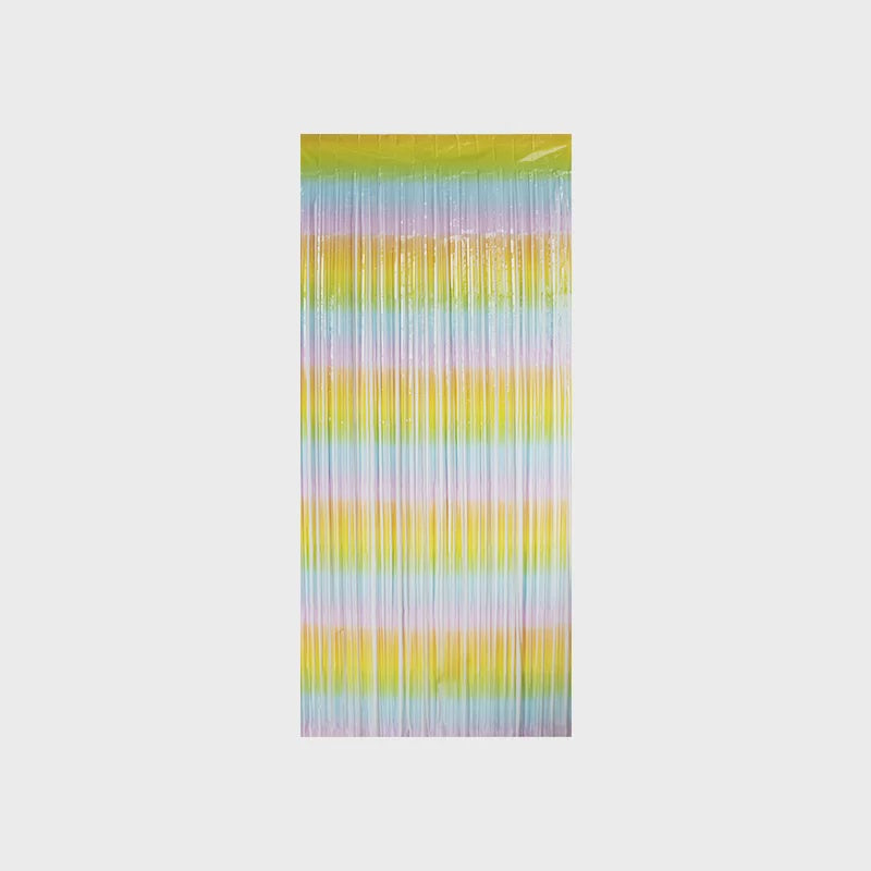 Pastel Rainbow Ombre Foil Curtain