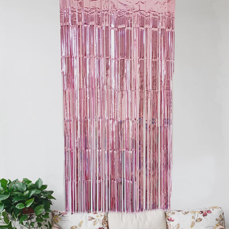 Baby Pink Foil Curtain