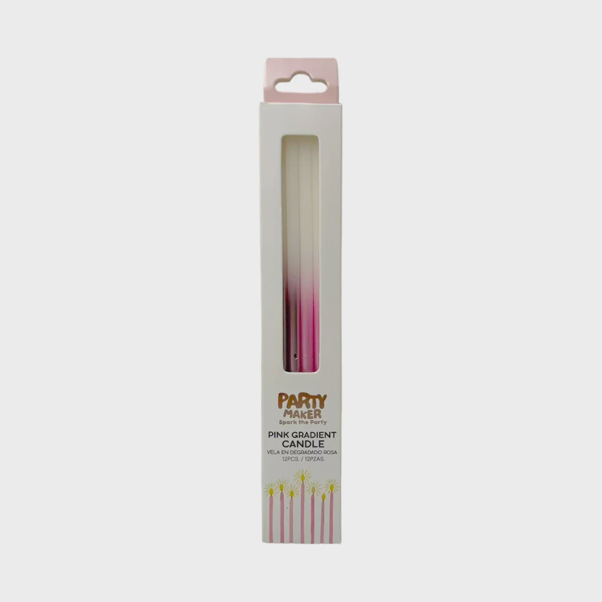 Pink Gradient Candles Pack of 12