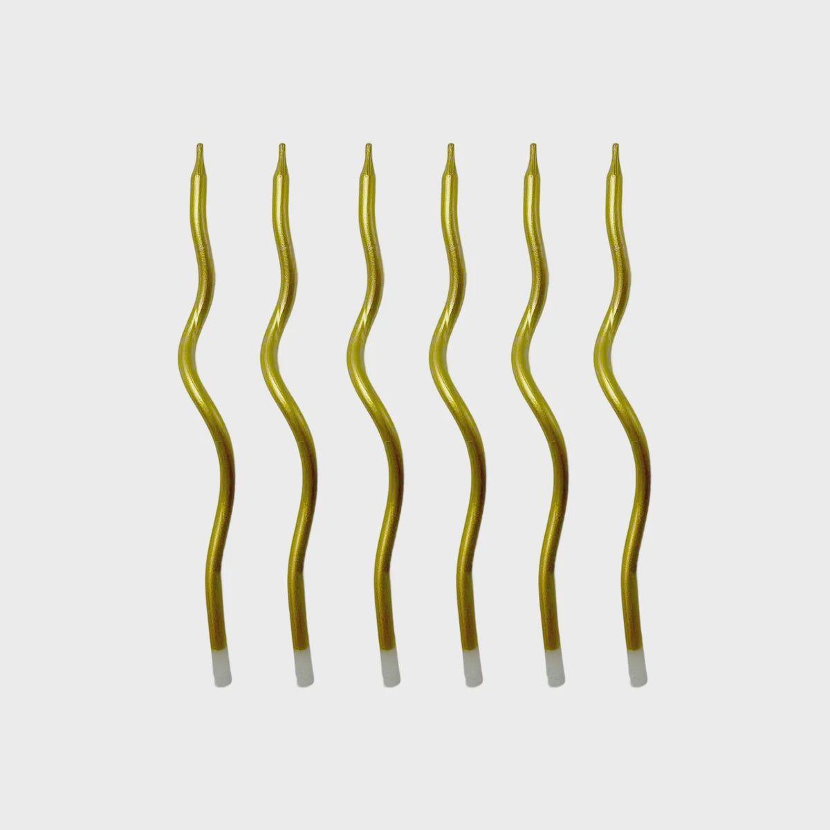 Metallic Gold Curved Candles Pack of 6