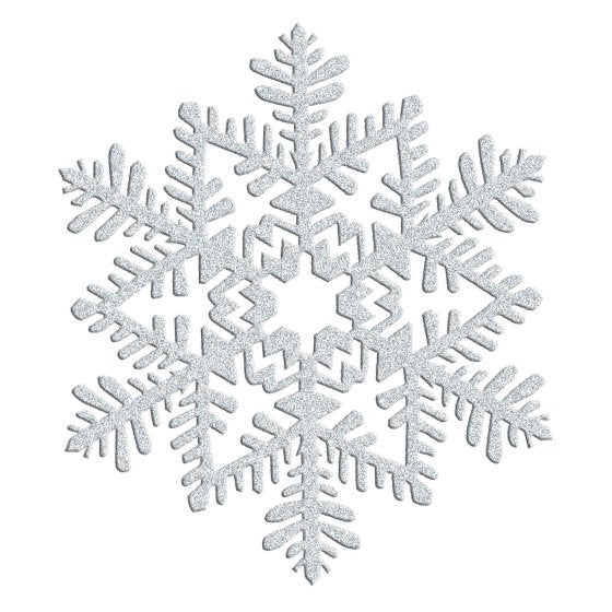 Snowflake Decoration Silver Glittered Plastic