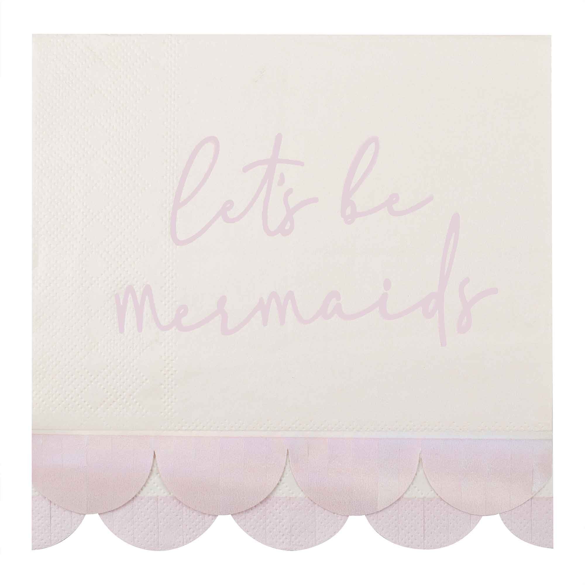 Ginger Ray Let's Be Mermaids Pink Napkins