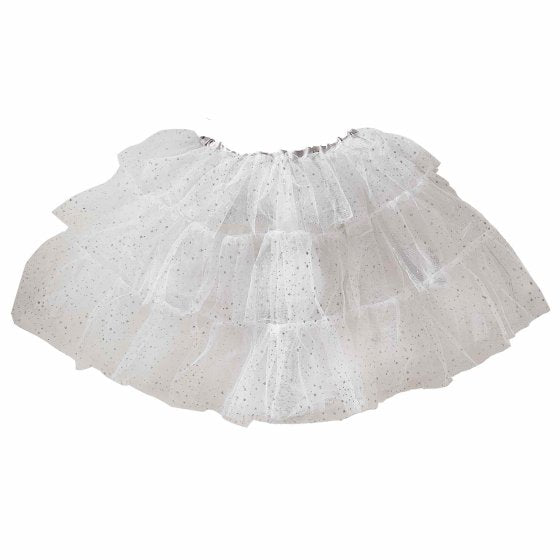 Fancy Dress White And Silver Sparkle Fairy Princess Tutu Girls Costume