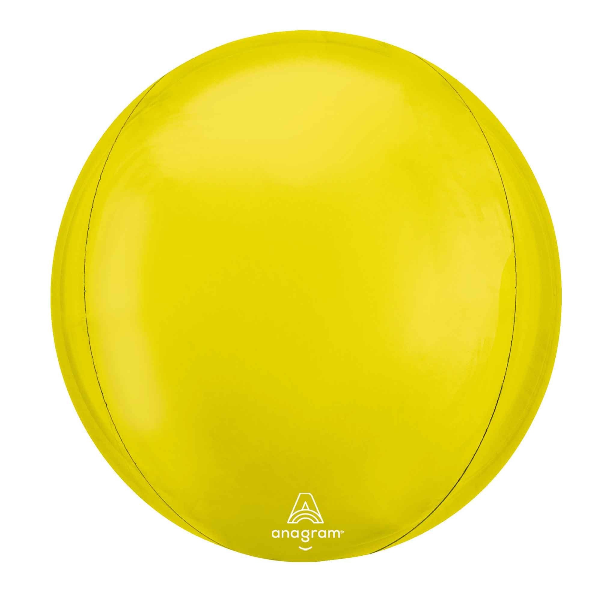 Vibrant Yellow Orbz Foil Balloon