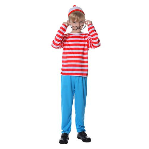 Red and White Stripe Missing Man Boys Costume