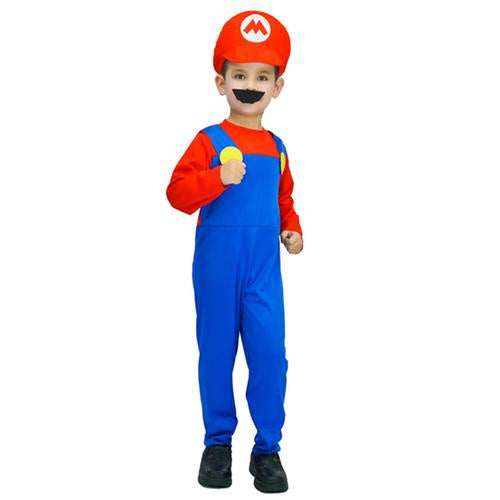 Red Plumber Boys Costume