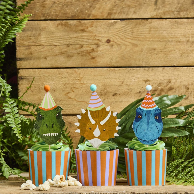 Party Dinosaurs Cupcake & Topper Set (Pack of 12)