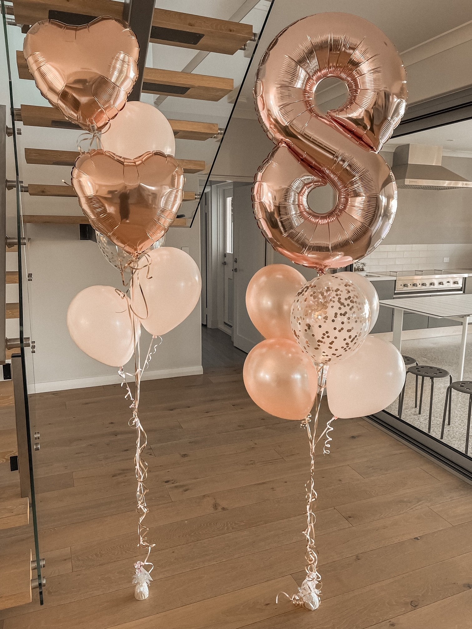 Number 8 Rose Gold Foil Balloon