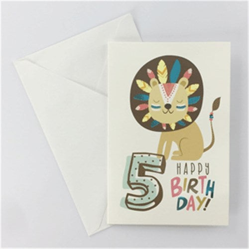 5th Birthday Greeting Card- Urban Safari