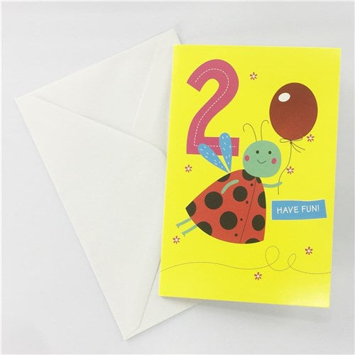 2nd Birthday Greeting Card - Sweet Lady Bug