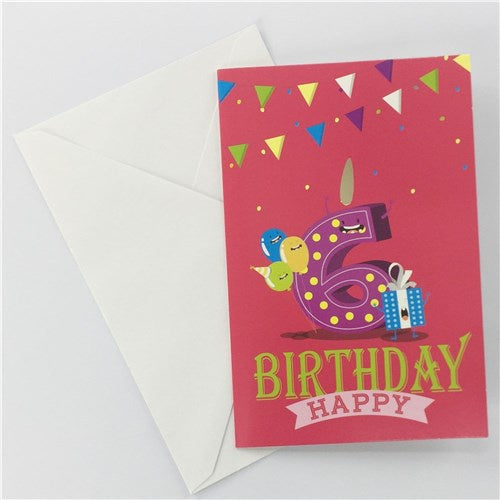 6th Birthday Greeting Card - Candle Girl