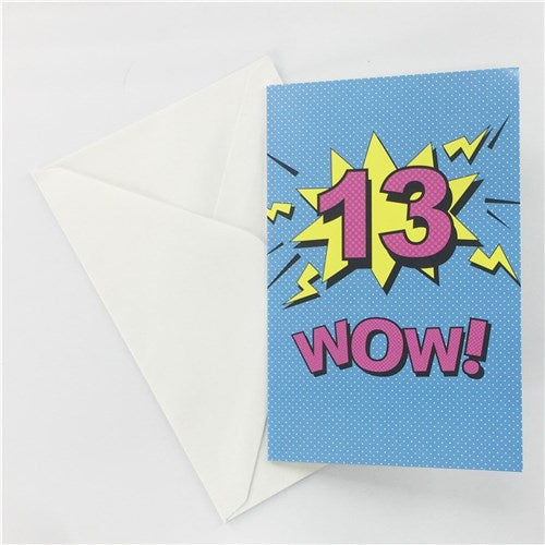 13th Birthday Greeting Card - Retro Girl