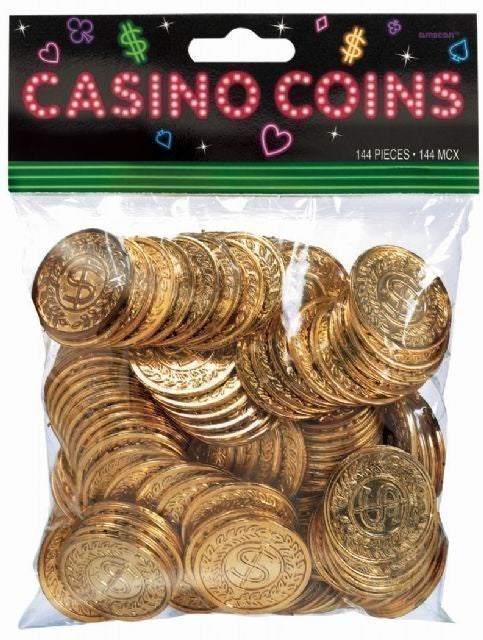 Gold Casino Coins Pack of 144