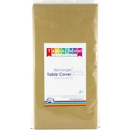 Rectangle Table Cover Plastic Gold