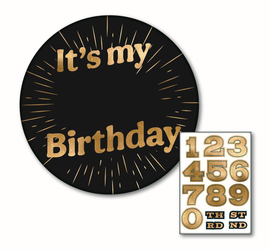 Happy Birthday Formal Badge Customisable Age 10cm