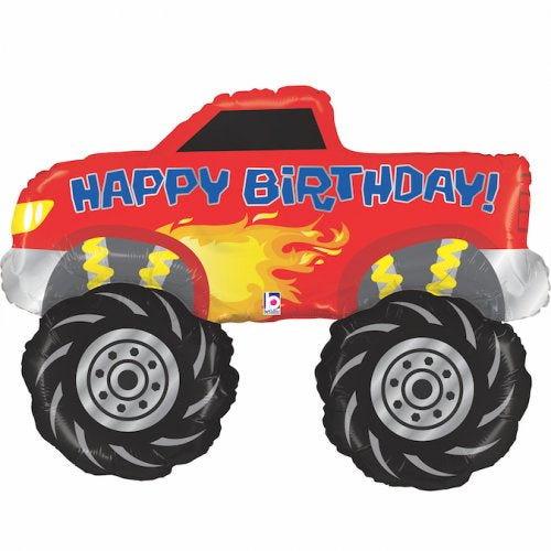 Monster Truck B-day Shape Foil Balloon
