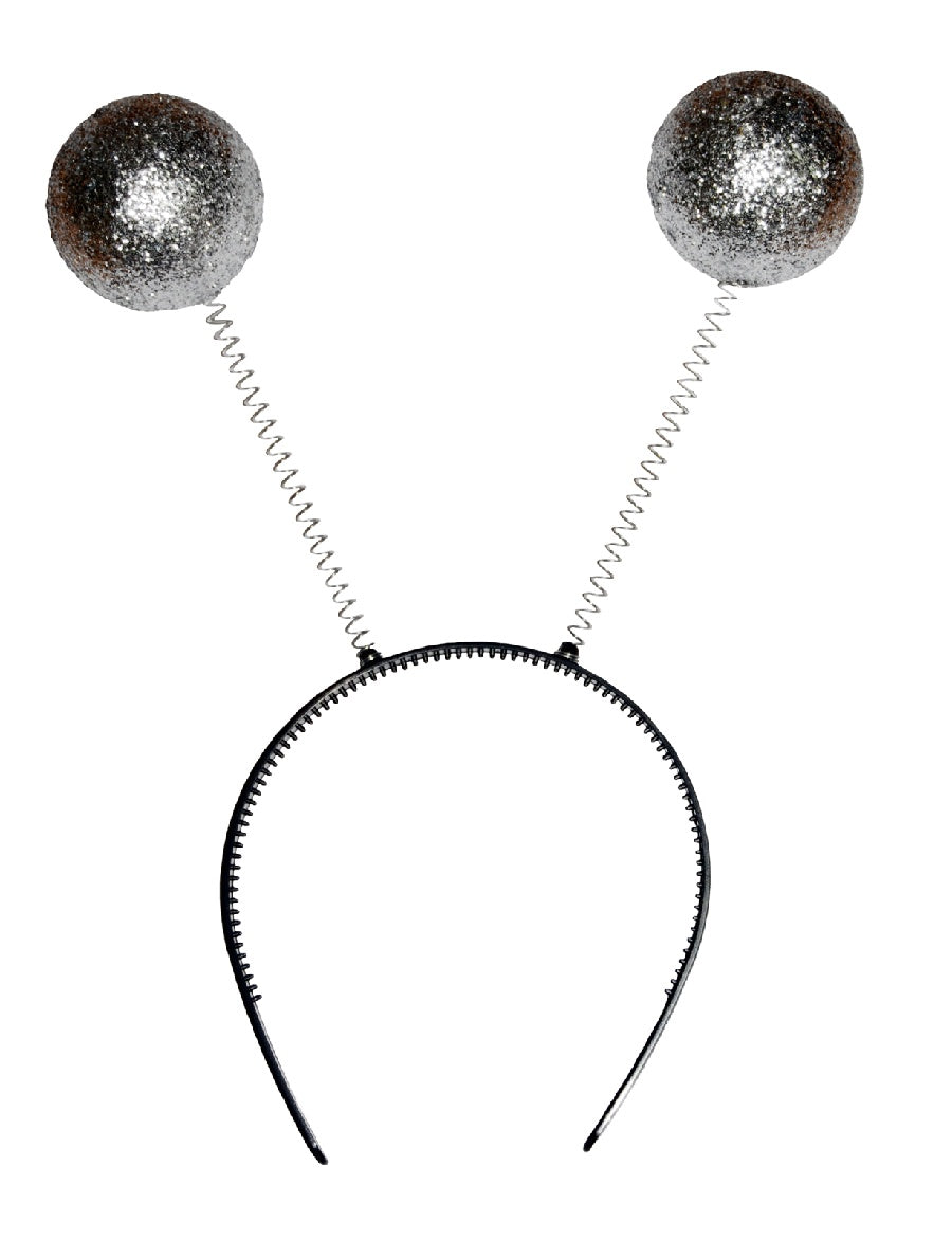 Silver Alien/Glitter Ball Headband