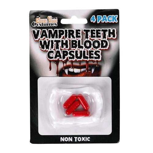 Vampire Teeth with 4 Blood Capsules