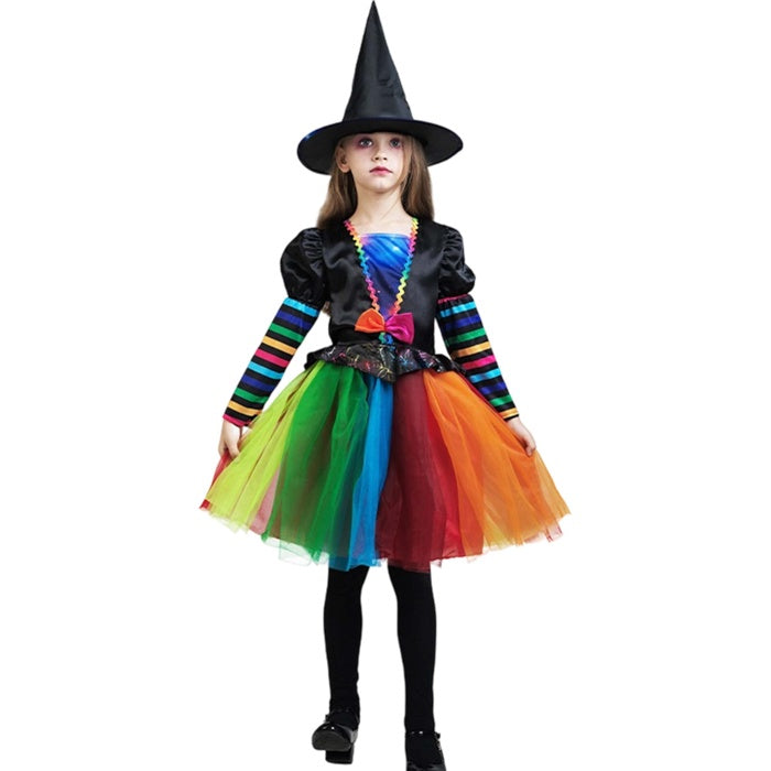 Rainbow Witch Kids Costume