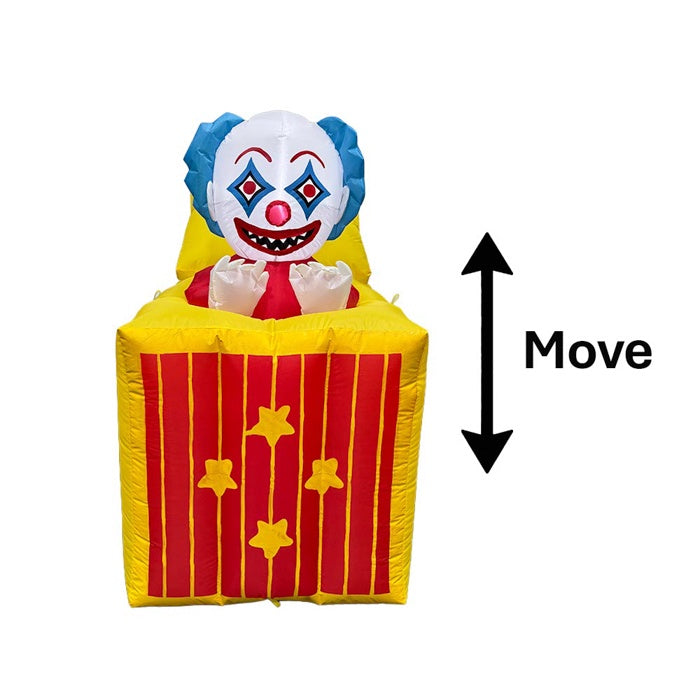 Inflatable Clown in a Box Animated 120cm